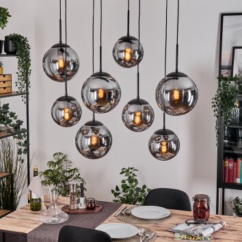 Gastor Hanglamp, Kogellampje, Hanglamp Rookkleurig, 8-lichts