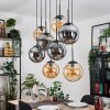 Gastor Hanglamp, Kogellampje, Hanglamp Amber, Rookkleurig, 8-lichts