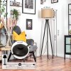 Soungou Staande lamp Chroom, Zwart, 1-licht