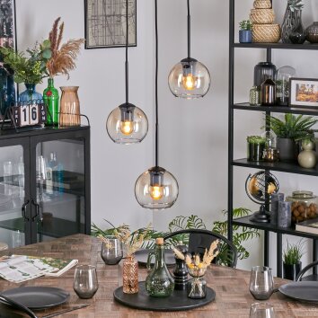 Koyoto Hanglamp, Kogellampje, Cluster hanglamp 30 cm Amber, Duidelijk, 3-lichts