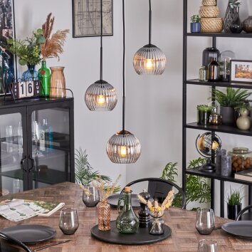 Koyoto Hanglamp, Kogellampje, Cluster hanglamp 30 cm Duidelijk, Rookkleurig, 3-lichts