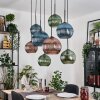 Koyoto Hanglamp, Kogellampje, Hanglamp Natuurlijke kleuren, Zwart, 8-lichts