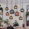 Koyoto Hanglamp, Kogellampje, Hanglamp Natuurlijke kleuren, Zwart, 8-lichts