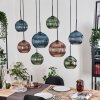 Koyoto Hanglamp, Kogellampje, Hanglamp Natuurlijke kleuren, Zwart, 8-lichts