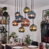 Koyoto Hanglamp, Kogellampje, Hanglamp Natuurlijke kleuren, Zwart, 8-lichts
