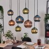 Koyoto Hanglamp, Kogellampje, Hanglamp Natuurlijke kleuren, Zwart, 8-lichts