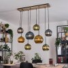 Koyoto Hanglamp, Kogellampje, Hanglamp Natuurlijke kleuren, Zwart, 8-lichts