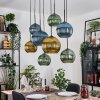 Koyoto Hanglamp, Kogellampje, Hanglamp Natuurlijke kleuren, Zwart, 8-lichts