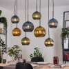 Koyoto Hanglamp, Kogellampje, Hanglamp Natuurlijke kleuren, Zwart, 8-lichts