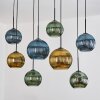 Koyoto Hanglamp, Kogellampje, Hanglamp Natuurlijke kleuren, Zwart, 8-lichts