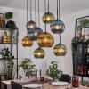 Koyoto Hanglamp, Kogellampje, Hanglamp Natuurlijke kleuren, Zwart, 8-lichts