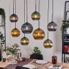 Koyoto Hanglamp, Kogellampje, Hanglamp Natuurlijke kleuren, Zwart, 8-lichts