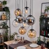 Gastor Hanglamp, Kogellampje, Hanglamp Amber, Duidelijk, Rookkleurig, 8-lichts