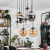 Gastor Hanglamp, Kogellampje, Hanglamp Amber, Duidelijk, Rookkleurig, 8-lichts