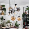 Gastor Hanglamp, Kogellampje, Hanglamp Amber, Duidelijk, Rookkleurig, 8-lichts