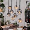 Gastor Hanglamp, Kogellampje, Hanglamp Amber, Duidelijk, Rookkleurig, 8-lichts