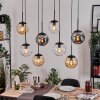 Gastor Hanglamp, Kogellampje, Hanglamp Amber, Duidelijk, Rookkleurig, 8-lichts
