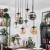 Gastor Hanglamp, Kogellampje, Hanglamp Amber, Duidelijk, Rookkleurig, 8-lichts