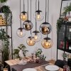 Gastor Hanglamp, Kogellampje, Hanglamp Amber, Duidelijk, Rookkleurig, 8-lichts
