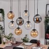 Gastor Hanglamp, Kogellampje, Hanglamp Amber, Duidelijk, Rookkleurig, 8-lichts