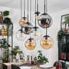 Gastor Hanglamp, Kogellampje, Hanglamp Amber, Duidelijk, Rookkleurig, 8-lichts