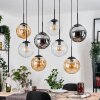Gastor Hanglamp, Kogellampje, Hanglamp Amber, Duidelijk, Rookkleurig, 8-lichts