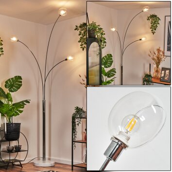 Nikkala Staande lamp Chroom, Wit, 3-lichts