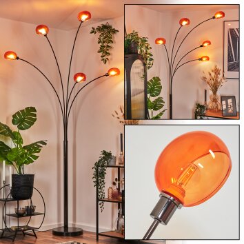 Nikkala Staande lamp Chroom, Zwart, 5-lichts