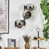 Koyoto Kogellampje, Wandlamp Chroom, Rookkleurig, 3-lichts