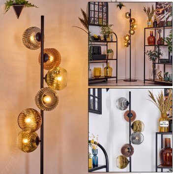 Ripoll Staande lamp Goud, Duidelijk, Koperkleurig, Rookkleurig, 6-lichts