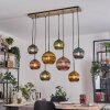 Koyoto Hanglamp, Kogellampje, Hanglamp Natuurlijke kleuren, Zwart, 8-lichts