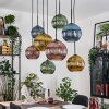 Koyoto Hanglamp, Kogellampje, Hanglamp Natuurlijke kleuren, Zwart, 8-lichts