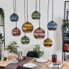 Koyoto Hanglamp, Kogellampje, Hanglamp Natuurlijke kleuren, Zwart, 8-lichts