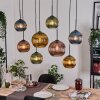 Koyoto Hanglamp, Kogellampje, Hanglamp Natuurlijke kleuren, Zwart, 8-lichts