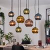 Koyoto Hanglamp, Kogellampje, Hanglamp Natuurlijke kleuren, Zwart, 8-lichts