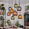 Koyoto Hanglamp, Kogellampje, Hanglamp Natuurlijke kleuren, Zwart, 8-lichts