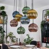 Koyoto Hanglamp, Kogellampje, Hanglamp Natuurlijke kleuren, Zwart, 8-lichts