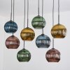 Koyoto Hanglamp, Kogellampje, Hanglamp Natuurlijke kleuren, Zwart, 8-lichts
