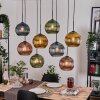 Koyoto Hanglamp, Kogellampje, Hanglamp Natuurlijke kleuren, Zwart, 8-lichts