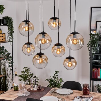 Gastor Hanglamp, Kogellampje, Hanglamp Amber, Duidelijk, 8-lichts