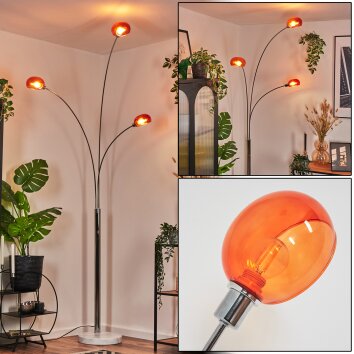 Nikkala Staande lamp Chroom, Wit, 3-lichts