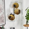 Ripoll Kogellampje, Wandlamp Goud, 3-lichts