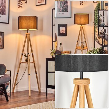 Soungou Staande lamp Natuurlijke kleuren, Zwart, 1-licht