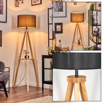 Soungou Staande lamp Natuurlijke kleuren, Zwart, 1-licht