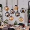 Gastor Hanglamp, Kogellampje, Hanglamp Amber, Rookkleurig, 8-lichts