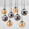 Gastor Hanglamp, Kogellampje, Hanglamp Amber, Rookkleurig, 8-lichts