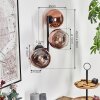 Koyoto Kogellampje, Wandlamp Duidelijk, Koperkleurig, 3-lichts