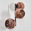 Ripoll Kogellampje, Wandlamp Koperkleurig, 3-lichts