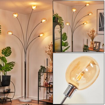 Nikkala Staande lamp Chroom, Wit, 5-lichts