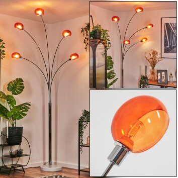 Nikkala Staande lamp Chroom, Wit, 5-lichts